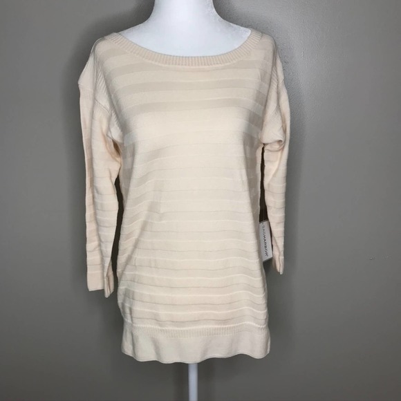 New! Sag Harbor Ivory Winter White Large Sweater - Picture 2 of 5